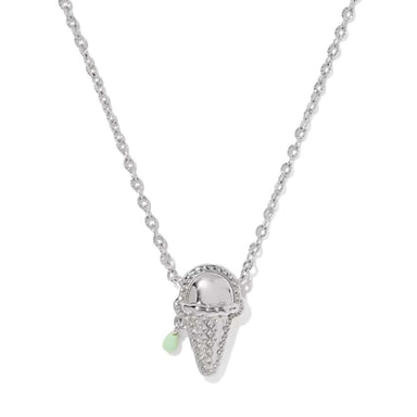 Kendra Scott Ice Cream Silver Pendant Necklace in Mint Mother of Pearl - Kendra Scott