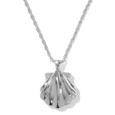 Kendra Scott Lucia Shell Silver Necklace in Sea Green Chrysocolla - Kendra Scott