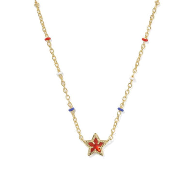 Kendra Scott Mini Cassidy Gold Pendant Necklace in Red Illusion - Kendra Scott