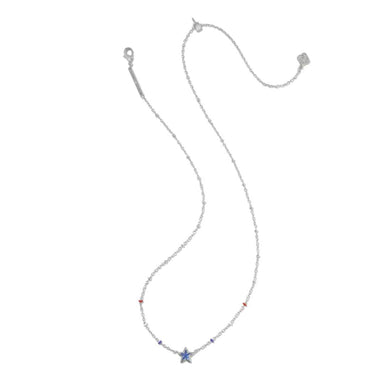 Kendra Scott Mini Cassidy Silver Pendant Necklace in Blue Illusion - Kendra Scott