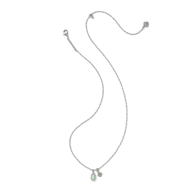 Kendra Scott Mini Elisa Dira Silver Necklace in Green Opal - Kendra Scott
