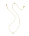 Kendra Scott Mini Elisa Luxe gold pendant necklace in White CZ, view 2