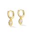 Kendra Scott Mini Ellie Luxe gold huggie earrings in White CZ