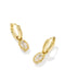 Kendra Scott Mini Ellie Luxe gold huggie earrings in White CZ, view 2