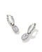 Kendra Scott Mini Ellie Luxe silver huggie earrings in White CZ, view 2