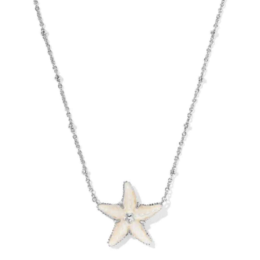 Kendra Scott Parker Starfish Silver Pendant Necklace in Natural Mother of Pearl - Kendra Scott