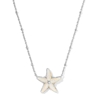 Kendra Scott Parker Starfish Silver Pendant Necklace in Natural Mother of Pearl - Kendra Scott