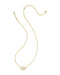 Kendra Scott Tiger Striped Elisa Gold Short Pendant Necklace in Natural Mother-of-Pearl, view 2