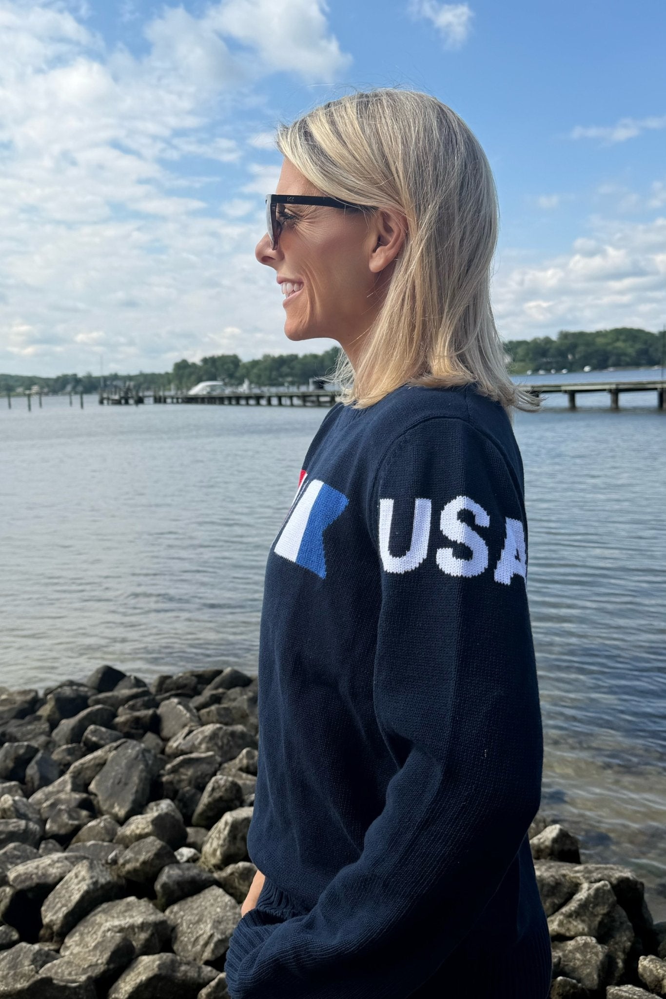 Kennedy Nautical Flag Sweater - Pearls & Camo