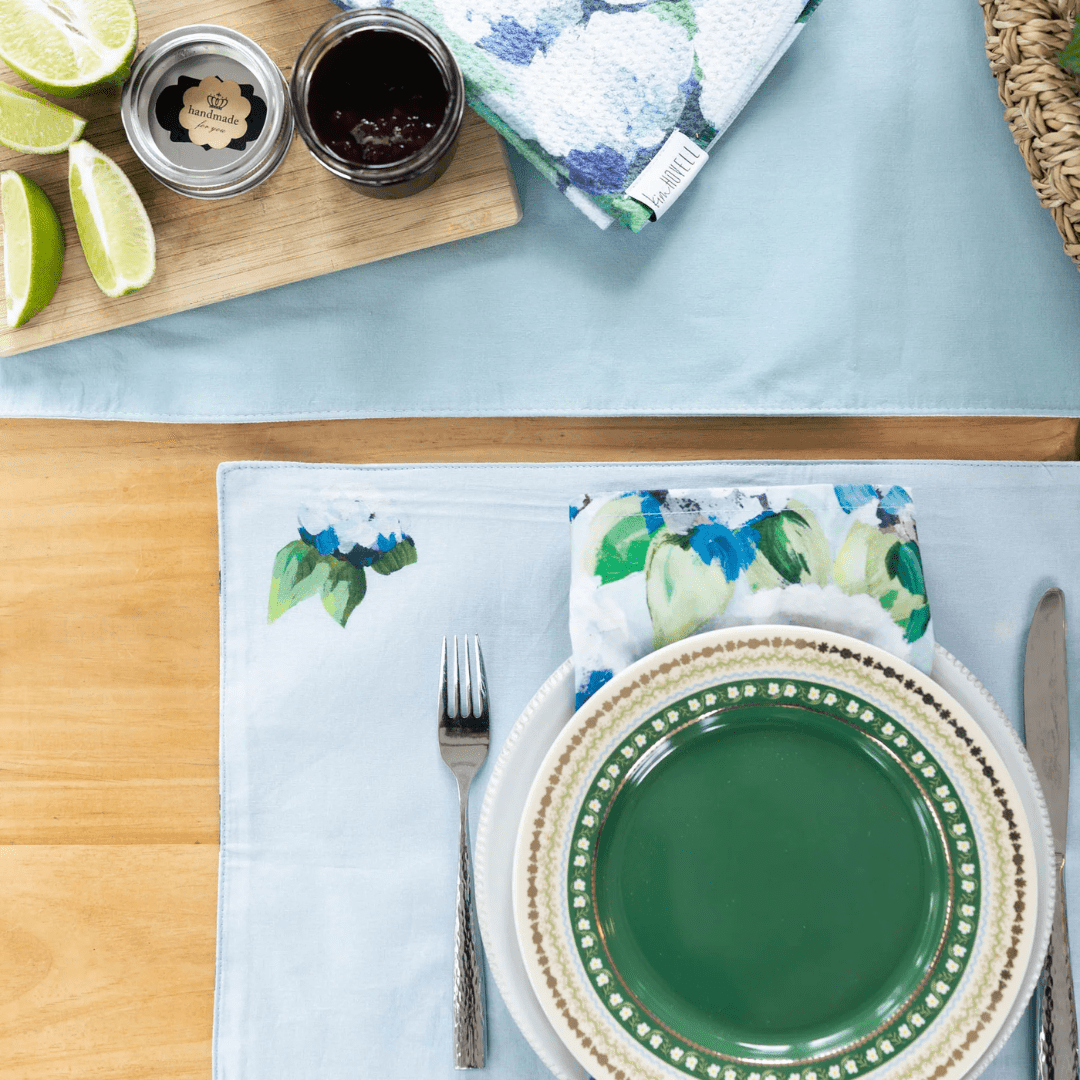 Kim Hovell Dinner Napkins (Set of 4) Coastal Hydrangea - Kim Hovell