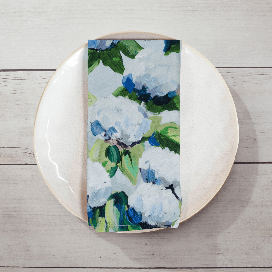 Kim Hovell Dinner Napkins (Set of 4) Coastal Hydrangea - Kim Hovell