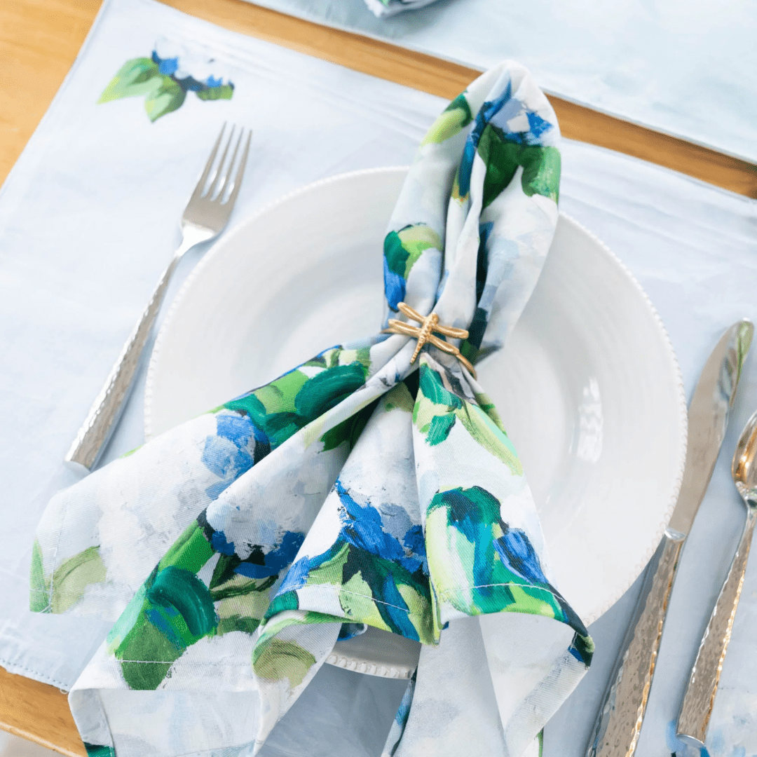 Kim Hovell Dinner Napkins (Set of 4) Coastal Hydrangea - Kim Hovell