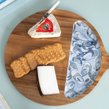 Kim Hovell Wood Serving Tray (Round) - Pewter Shells - Kim Hovell