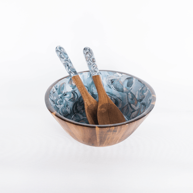 Kim Hovell Wooden Salad Utensils - Pewter Shells - Kim Hovell