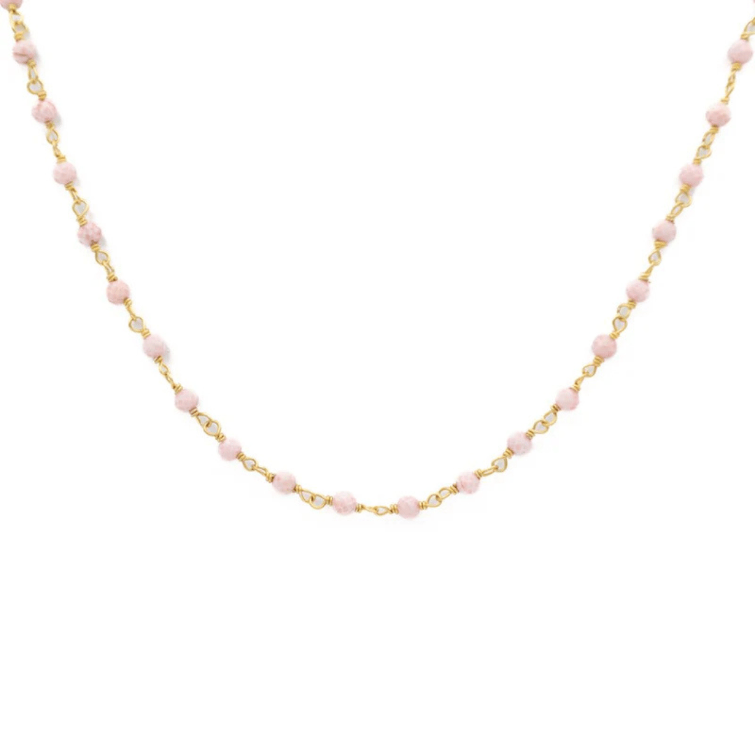 Kimberly James 3 - 4mm Beaded Choker Necklace - Pink Opal - Kimberly James Jewelry