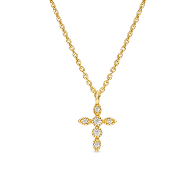 Kimberly James Brilliant CZ Cross Necklace - Gold - Kimberly James Jewelry