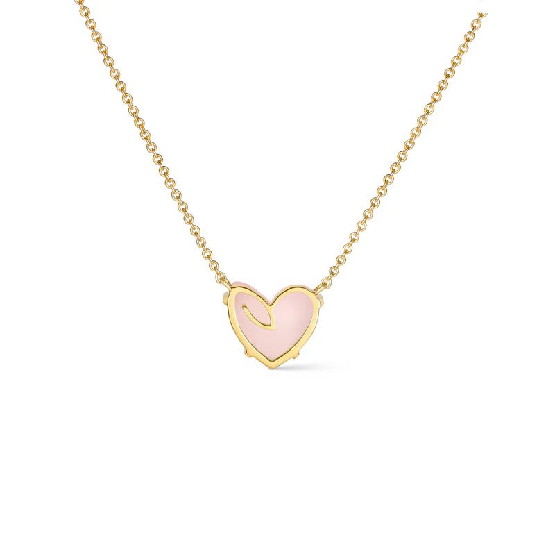 Kimberly James Jewelry Open Heart Necklace - Pink Chalcedony - Kimberly James Jewelry