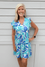La Mer Luxe Knit SS Brooke Dress - Blue Blossom - La Mer Luxe