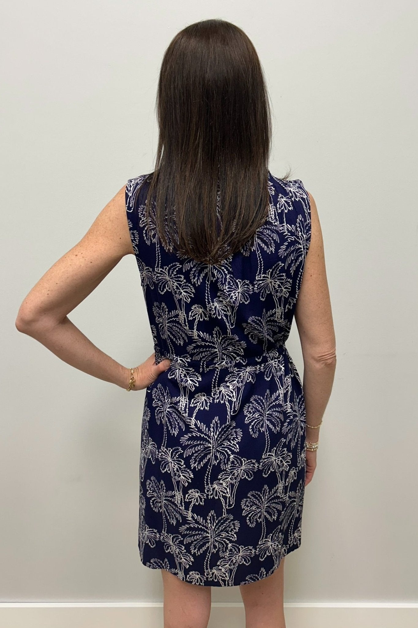 La Mer Luxe Lilly Dress - Navy Dawn Palm - La Mer Luxe