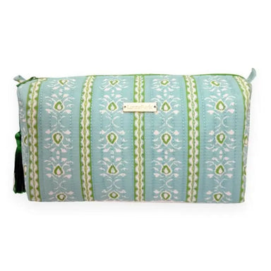 Laura Park Designs Large Cosmetic In Rosemary Stripe Blue - Laura Park Designs