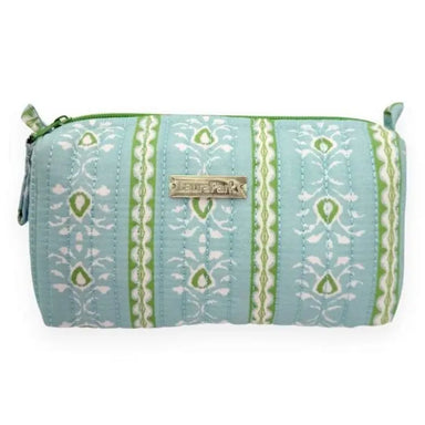 Laura Park Designs Small Cosmetic In Rosemary Stripe Blue - Laura Park Designs