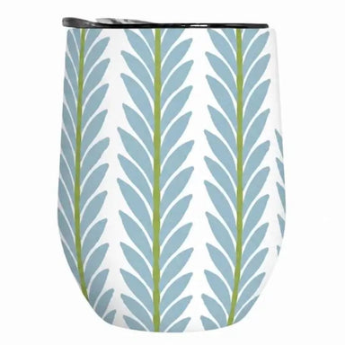 Laura Park Designs Wine Tumbler In Frond French Blue - Laura Park Designs