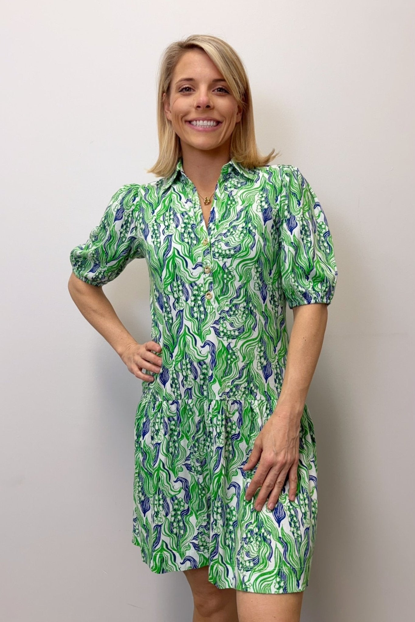 Lilly Pulitzer Bingley Dress - Putting Green Lilly Of The Valley - Lilly Pulitzer