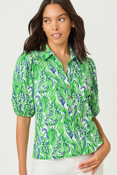Lilly Pulitzer Bingley Knit Top - Putting Green Lilly Of The Valley - Lilly Pulitzer