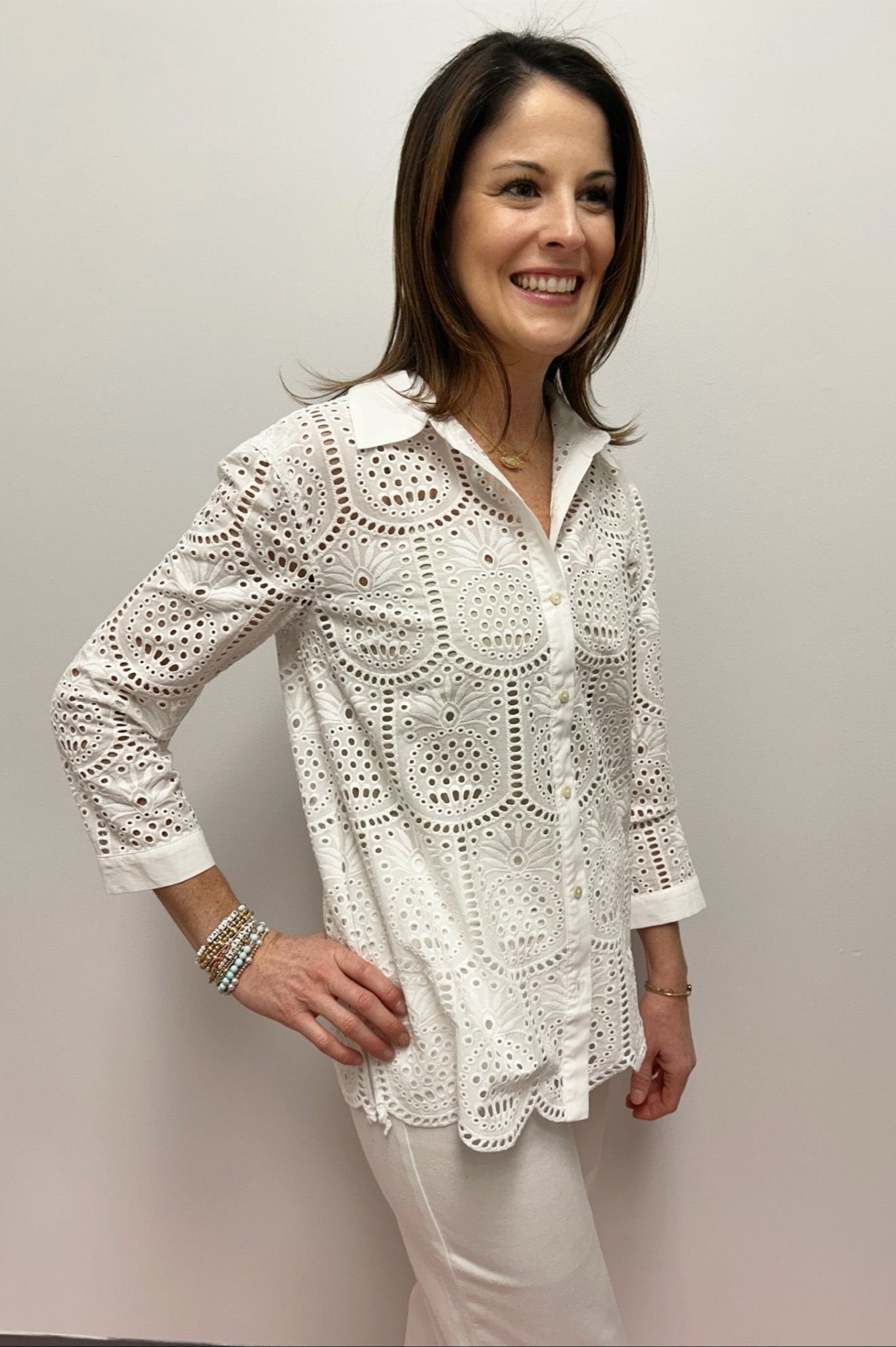 Lilly Pulitzer Gracee Tunic - Pineapple Tile Eyelet - Lilly Pulitzer