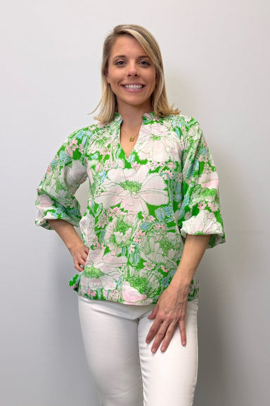 Lilly Pulitzer Lourdes 3/4 Sleeve Cotton Top - Lilly Pulitzer