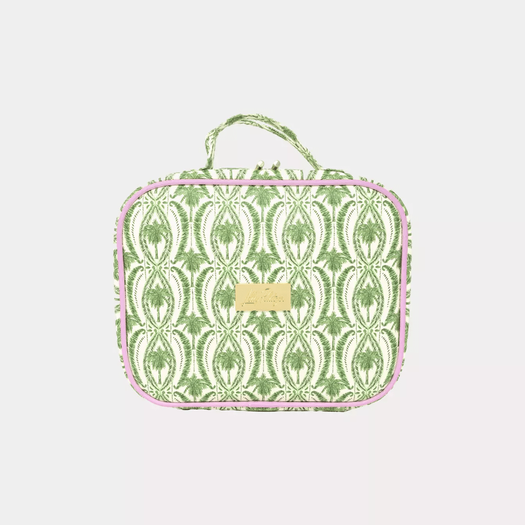 Lilly Pulitzer Toiletry Case- Textured Palm Stripe - Lifeguard Press