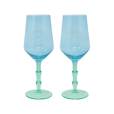 Lilly Pulitzer Wine Glass Set Mint Condition/Hydrangea Blue - Lifeguard Press