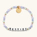 Pastel crystal bead bracelet spelling Besties with a gold tag