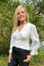 Liverpool 3/4 Sleeve Top with Smocking- White - Liverpool