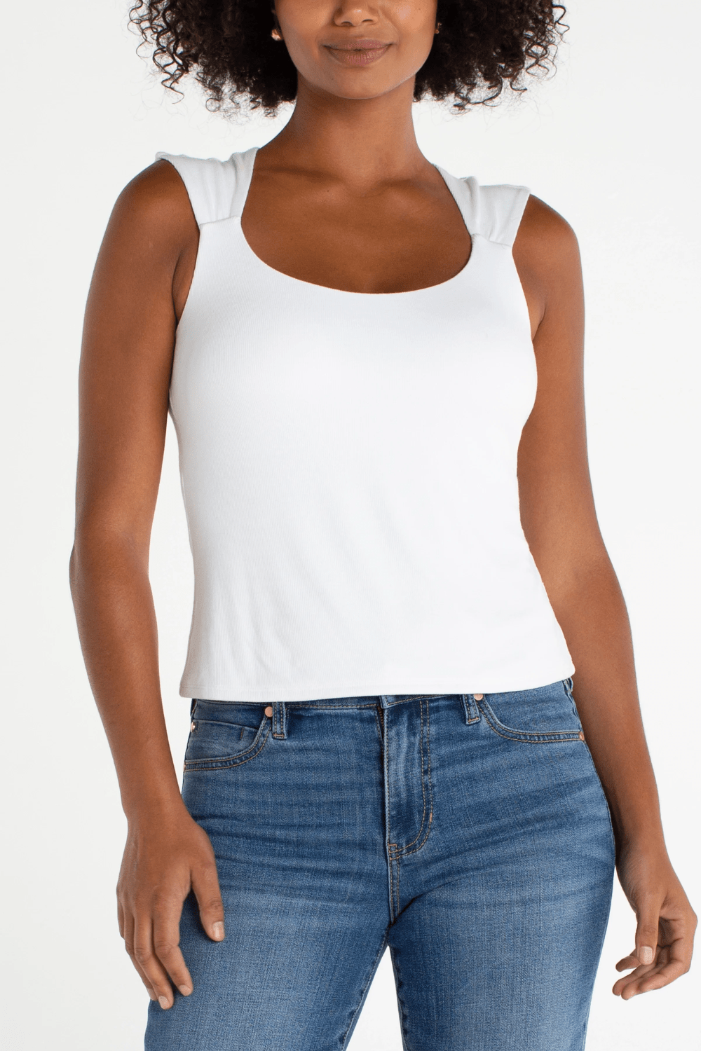 Liverpool Built in Bra Tank- Cream - Liverpool