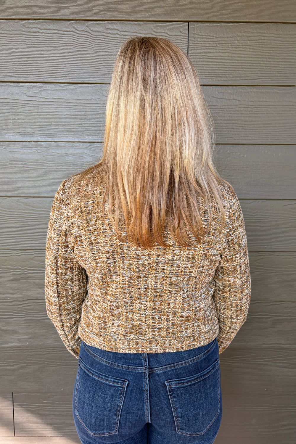 Liverpool Collarless Moto Jacket In Gold Rush Multi - Liverpool