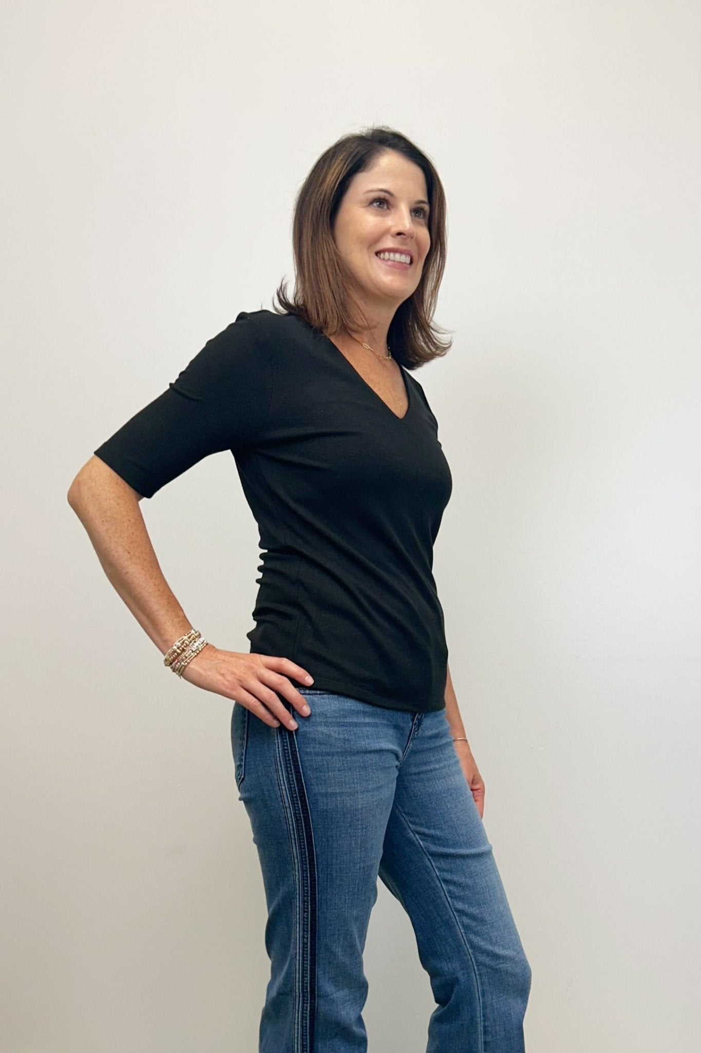 Liverpool Double Layer V - Neck Top - Black - Liverpool