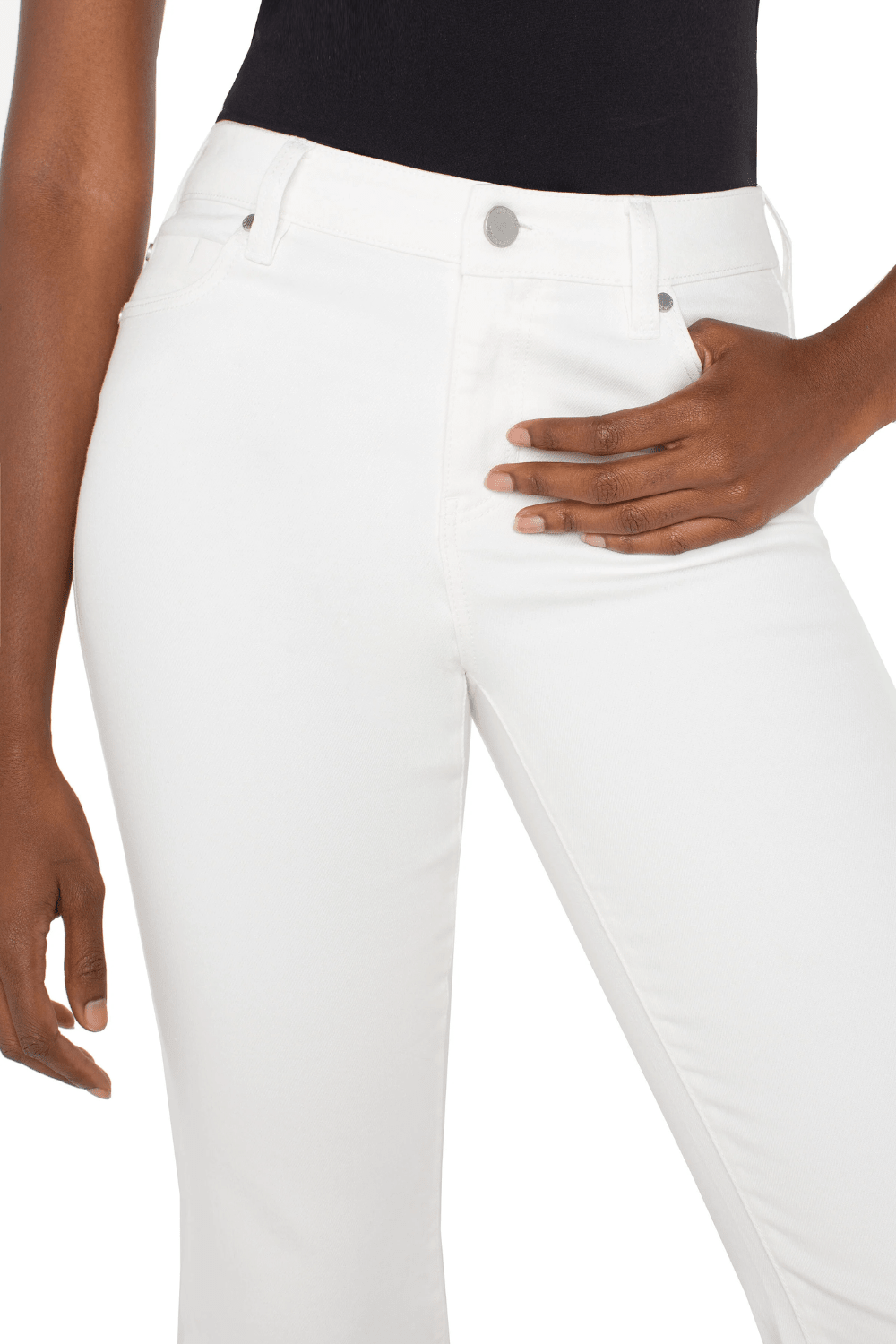 Liverpool Hannah Crop Flare 25.5 Inseam - White - Liverpool