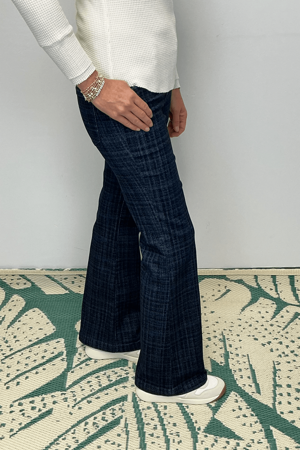 Liverpool Hannah Flare - Indigo Plaid - Liverpool