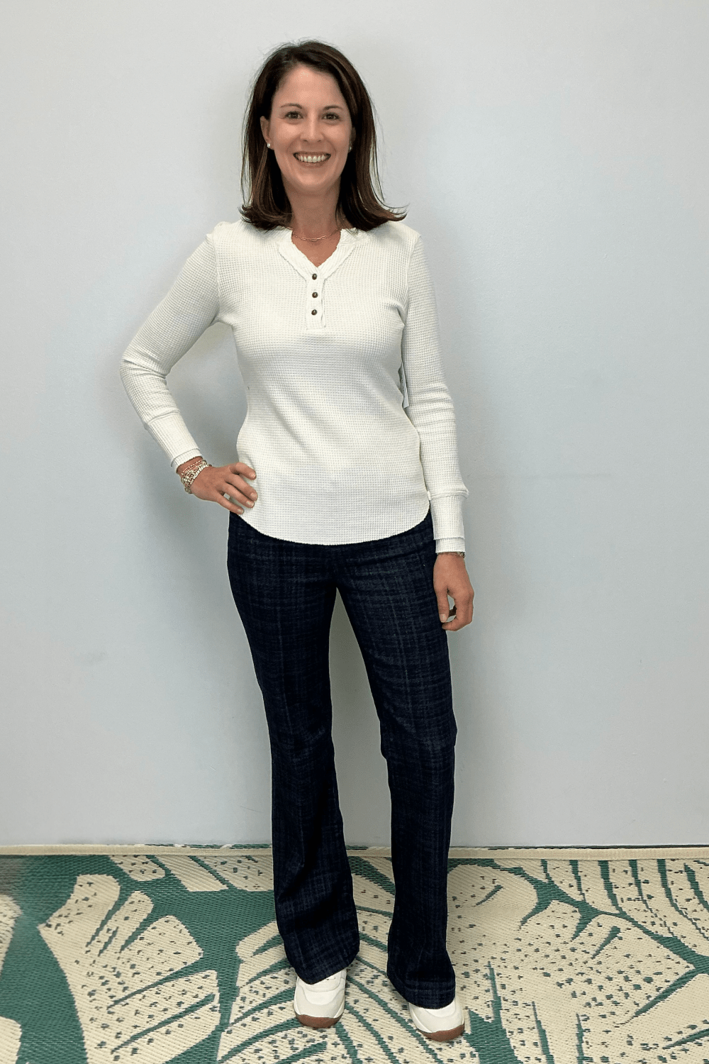 Liverpool Hannah Flare - Indigo Plaid - Liverpool