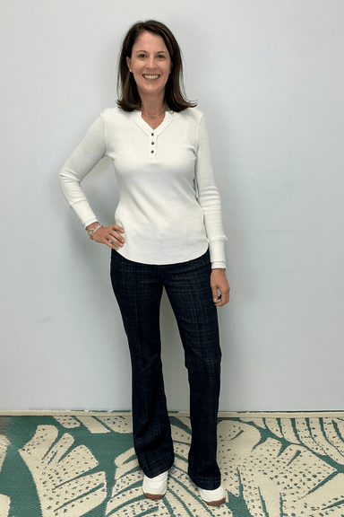 Liverpool Hannah Flare - Indigo Plaid - Liverpool