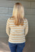 Liverpool Long Sleeve Boat Neck Top with Twist In Gray and Yellow - Liverpool