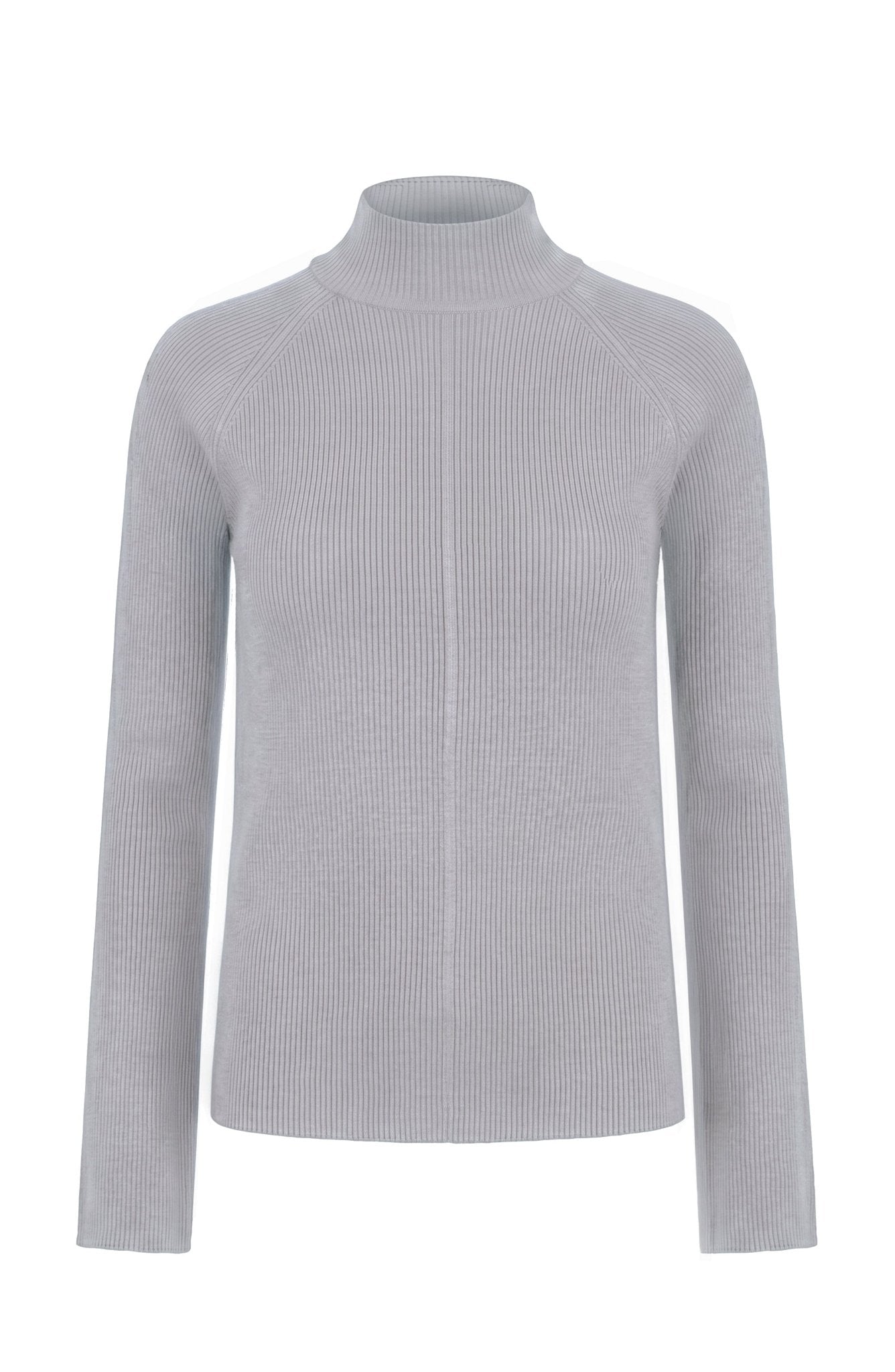 Liverpool Long Sleeve Turtleneck Sweater in Light Heather Grey, view 2