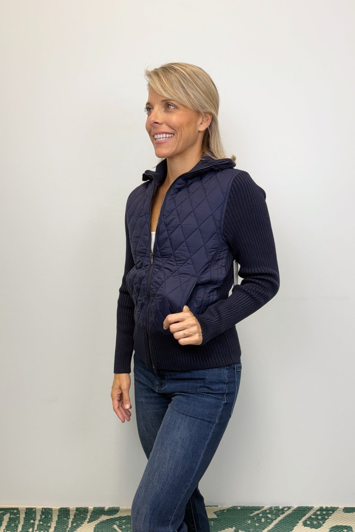 Liverpool Long Sleeve Woven Zipper Jacket - Sleek Navy - Liverpool