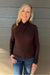 Liverpool Long Sleeve Wrap Neck Top In Java - Liverpool