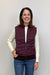 Liverpool Sleeveless Quilted Full Zip Sweater Vest - Wine Berry - Liverpool