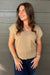 Liverpool V Neck Dolman Sweater with Ties In Harvest Khaki - Liverpool