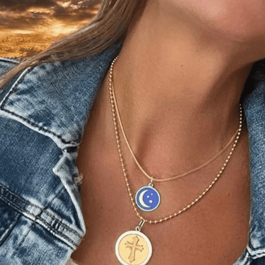 Lola Cross Pendant - Gold Center - Mini - Lola