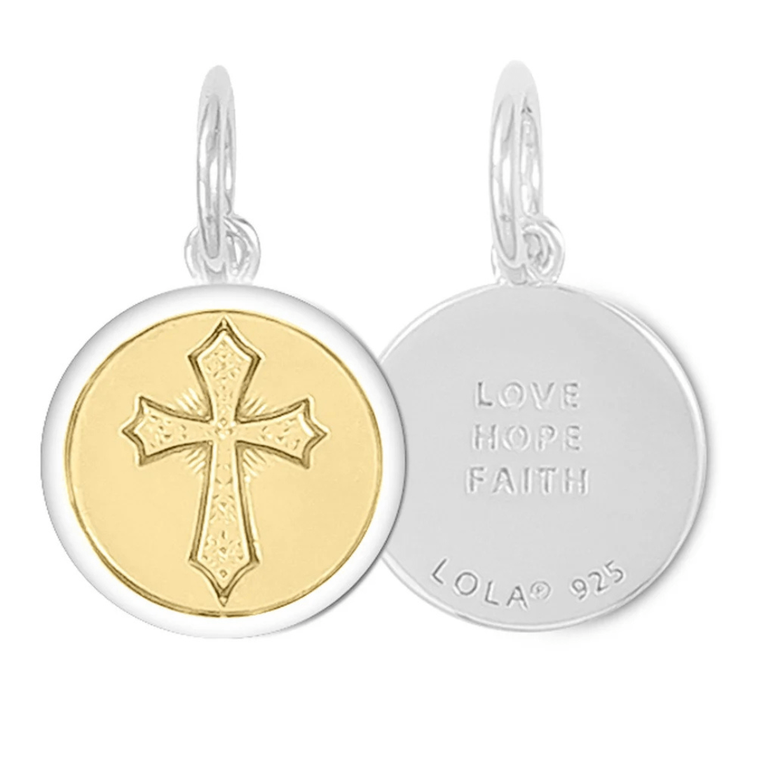 Lola Cross Pendant - Gold Center - Small - Lola