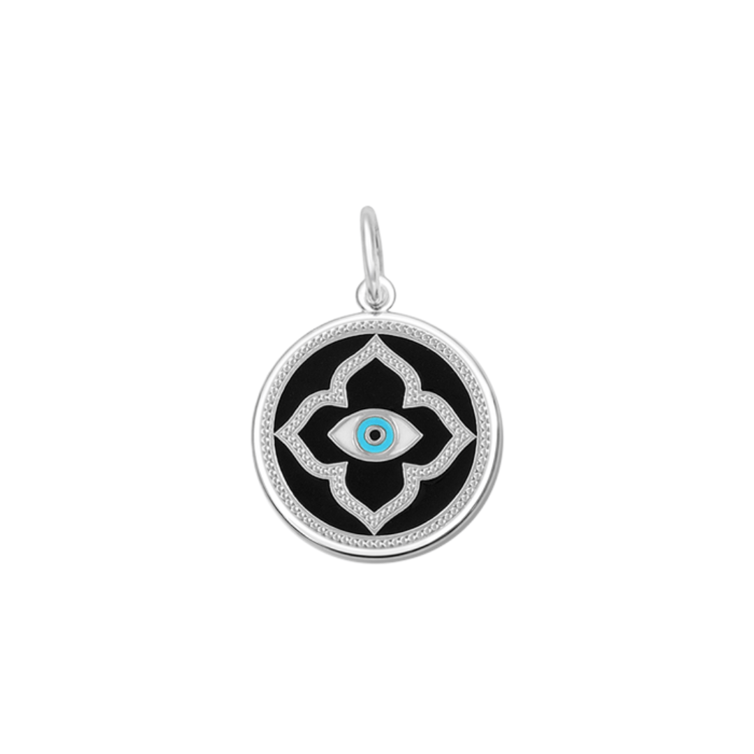 Lola Evil Eye Pendant - Black/Silver - Small - Lola